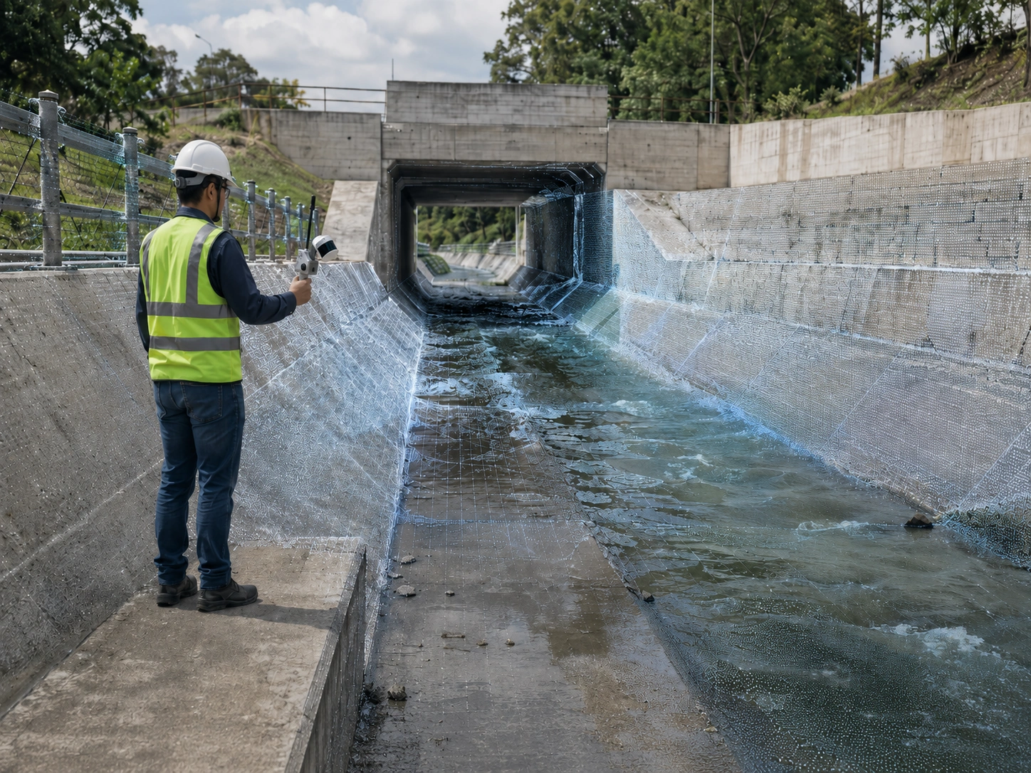 Escaneo LiDAR SLAM de infraestructura hidráulica